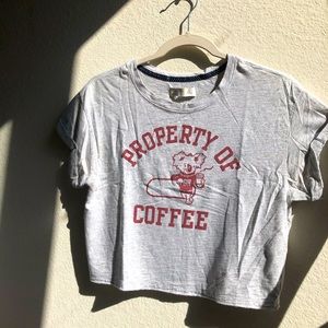 “Property of Coffee” Koala Coffee Cup Grey T-Shirt